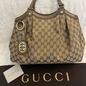 NWOT GUCCI MEDIUM BROWN SUKI SATCHEL/TOTE. NEW/EXCELLENT CONDITION.